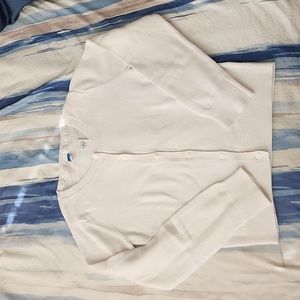 Old Navy White School Uniform Button-Front Knit Cardigan, XL